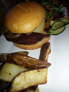 this veggie burger was even better without the bread...mmm savor the flavor!