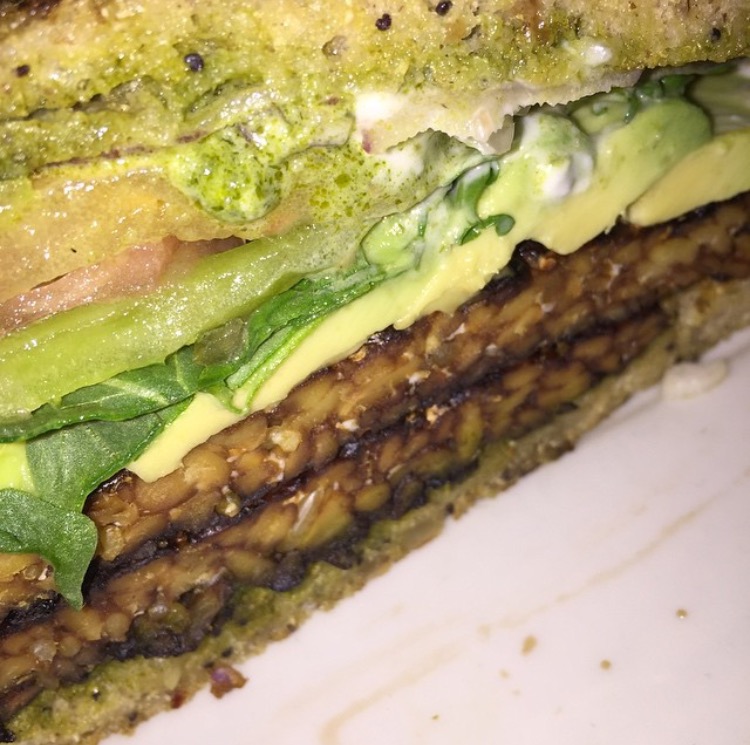 I used tempeh instead of a burger for this one 